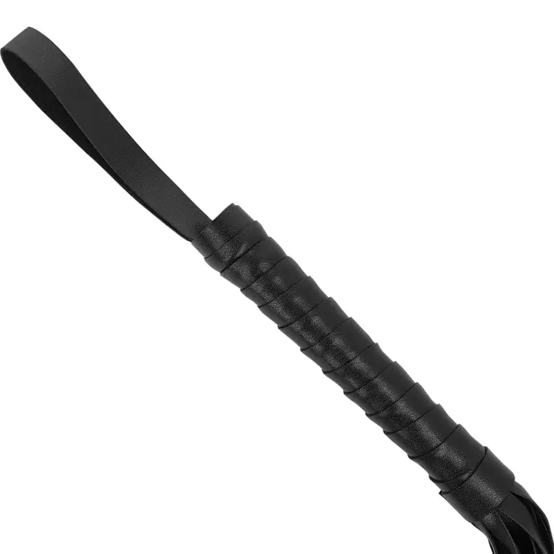 Martinet Noir en Cuir Végan avec Lanière - Intense Fetish