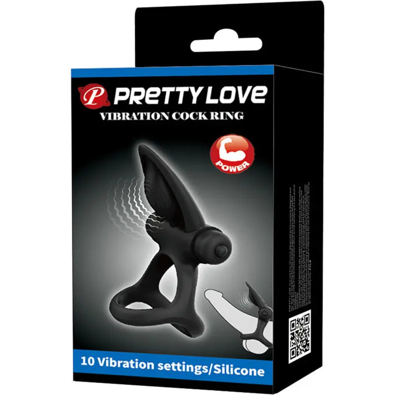 Anneau Vibrant Pretty Love 10 Vibrations Noir - Pretty Love - PRETTY LOVE MALE