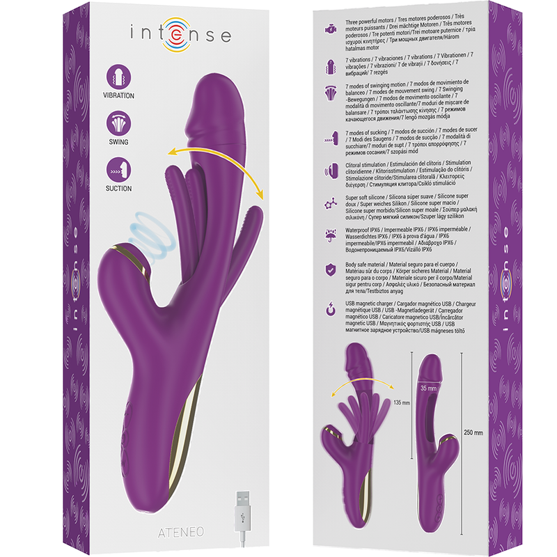 Vibromasseur Rabbit Ateneo Multifonction Violet - Intense