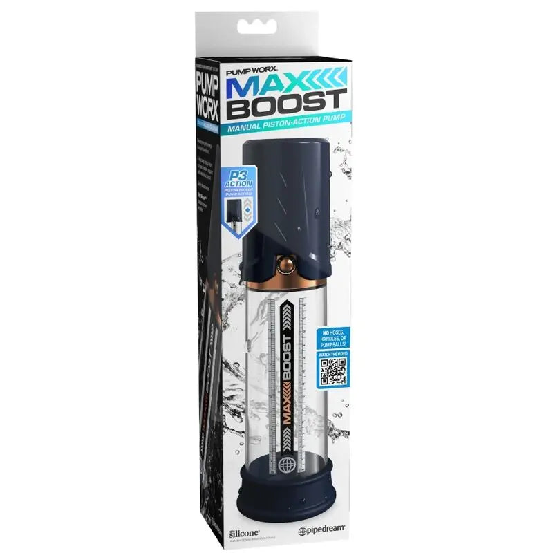 Pompe à Pénis Max Boost Manuelle Bleue - Pump Worx