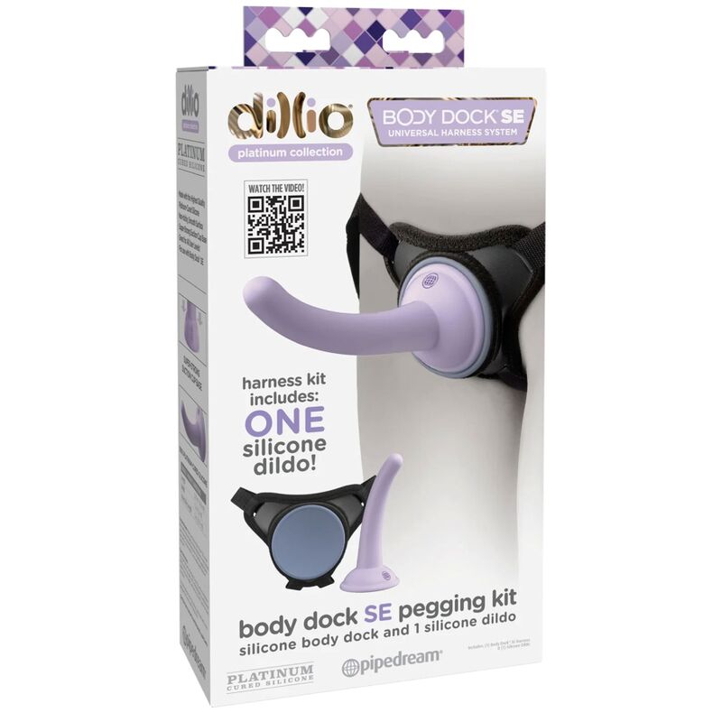 Harnais Strap-On Body Dock SE avec Gode Dillio Violet - Pipedream