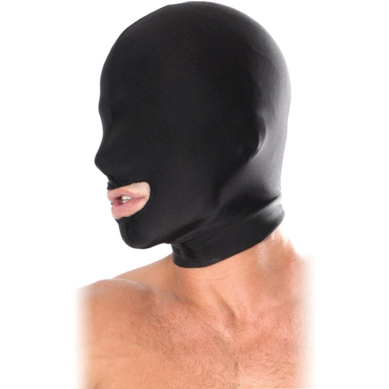 Cagoule BDSM Capuchon Bouche Ouverte Noir - Fetish Fantasy