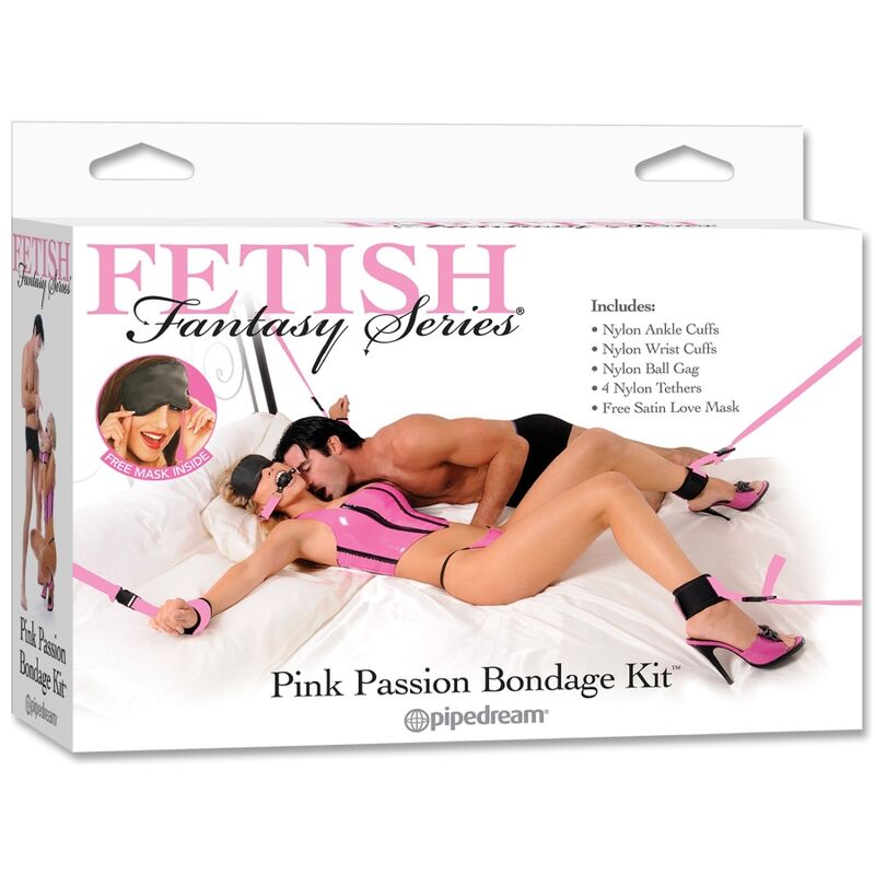 Kit Bondage Menottes Fourrure Rose - Fetish Fantasy Series