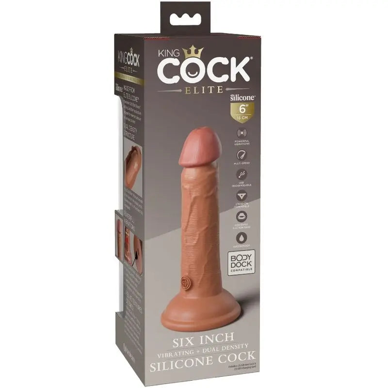 Gode Réaliste Vibrant King Cock Elite Caramel 15.2cm - Pipedream