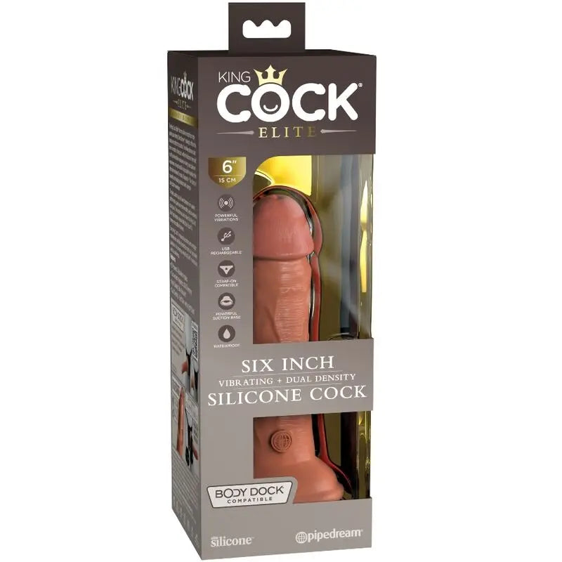 Gode Réaliste Vibrant King Cock Elite Caramel 15.2cm - Pipedream