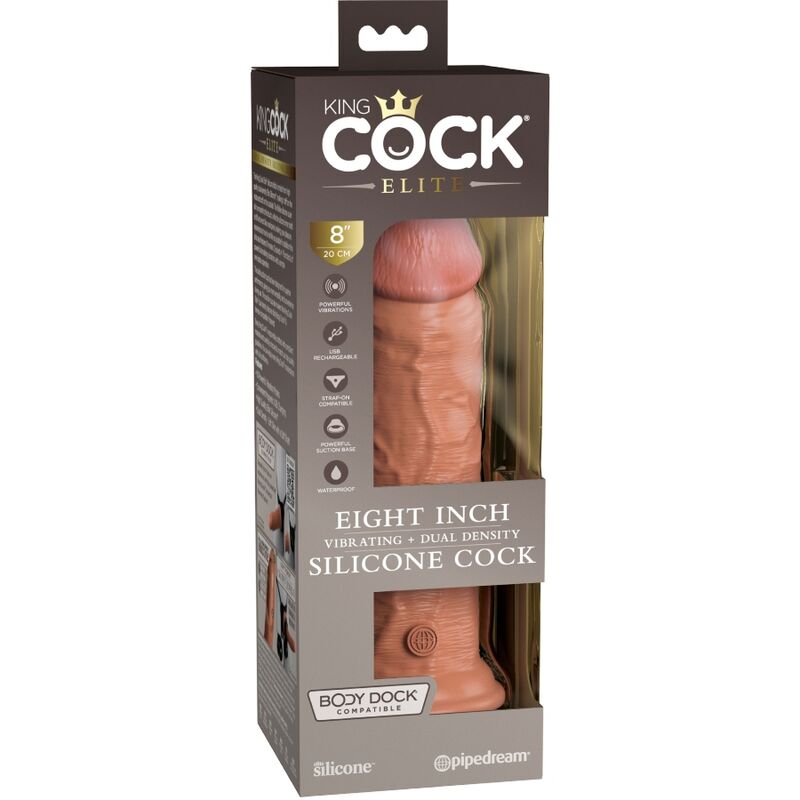 Gode Réaliste King Cock Elite Vibrant Caramel 20,3cm - Pipedream