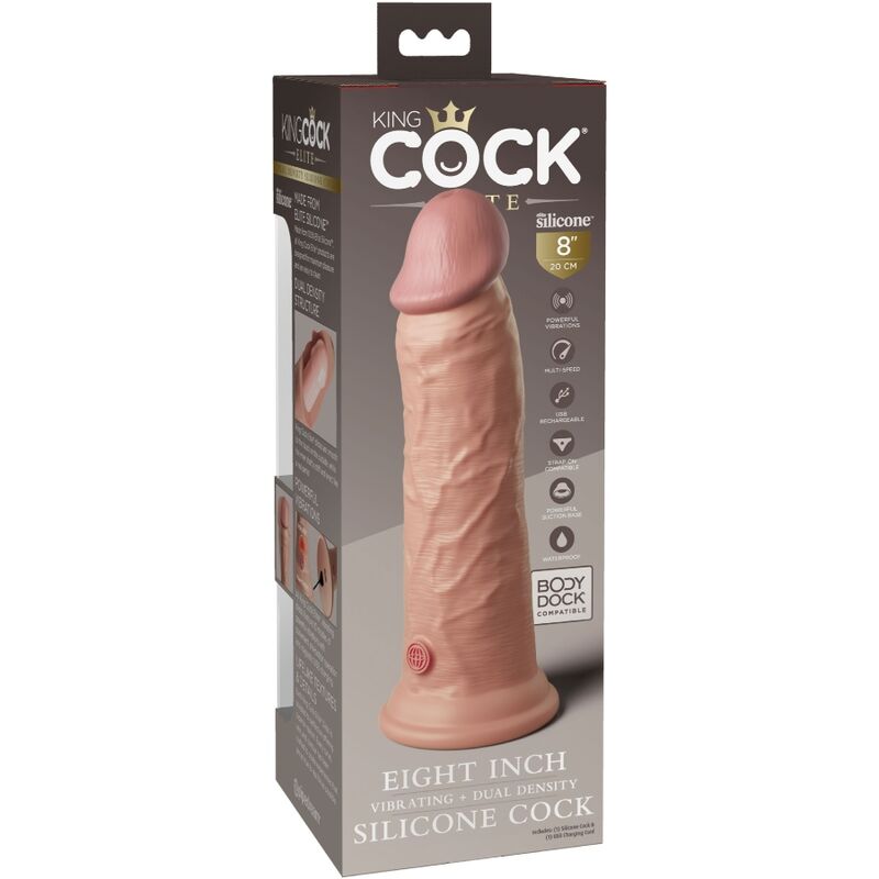 Gode Réaliste King Cock Elite Vibrant Double Densité 20cm