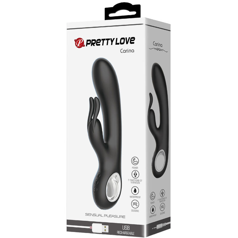 Vibromasseur Lapin Carina Noir - Pretty Love - PRETTY LOVE