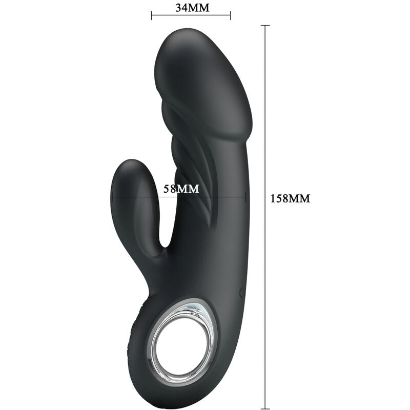 Vibromasseur Ansel Double Stimulation Noir - Pretty Love - PRETTY LOVE