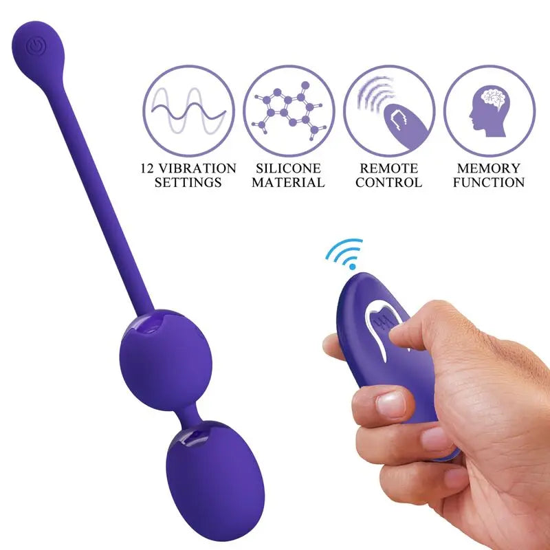 Pretty Love – Boules de Geisha Vibrantes avec Télécommande – Violet