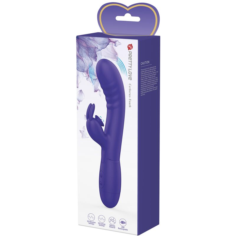 Vibromasseur Rabbit Cerberus Youth Violet - Pretty Love - PRETTY LOVE YOUTH