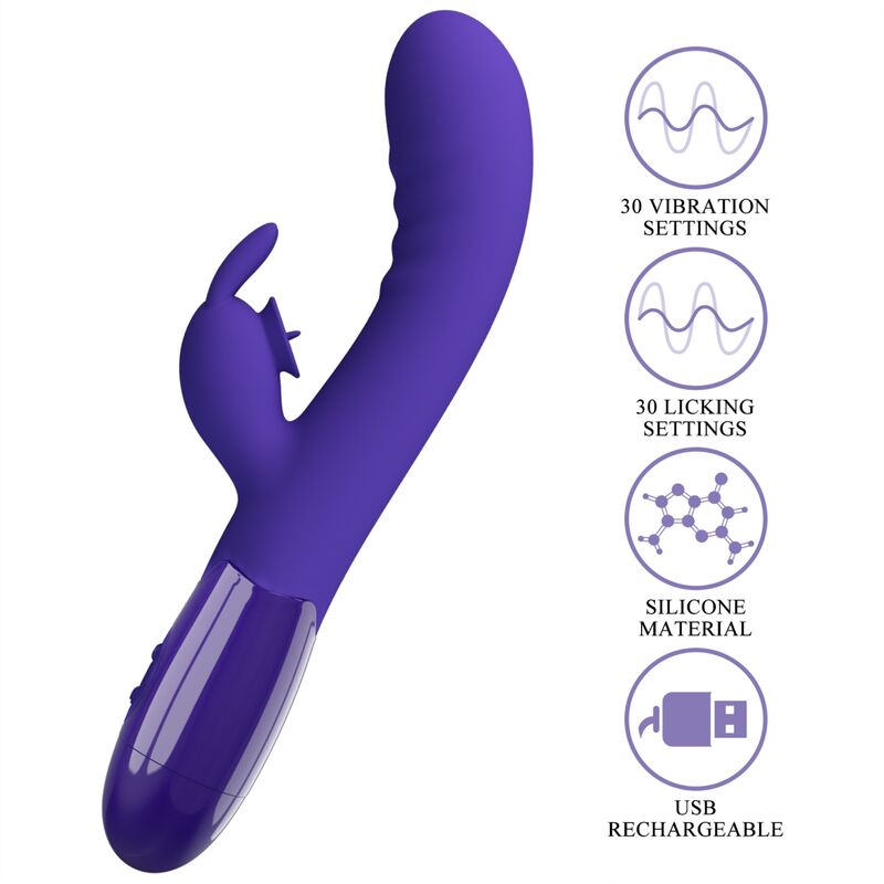 Vibromasseur Rabbit Cerberus Youth Violet - Pretty Love - PRETTY LOVE YOUTH