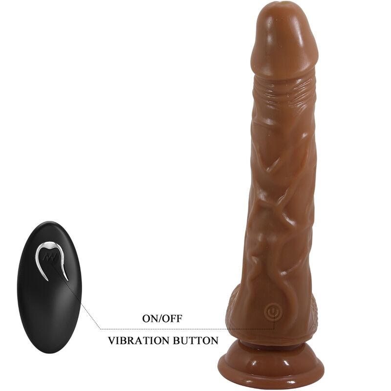 Baile - Gode Réaliste Vibrant avec ventouse Marron - 21 cm