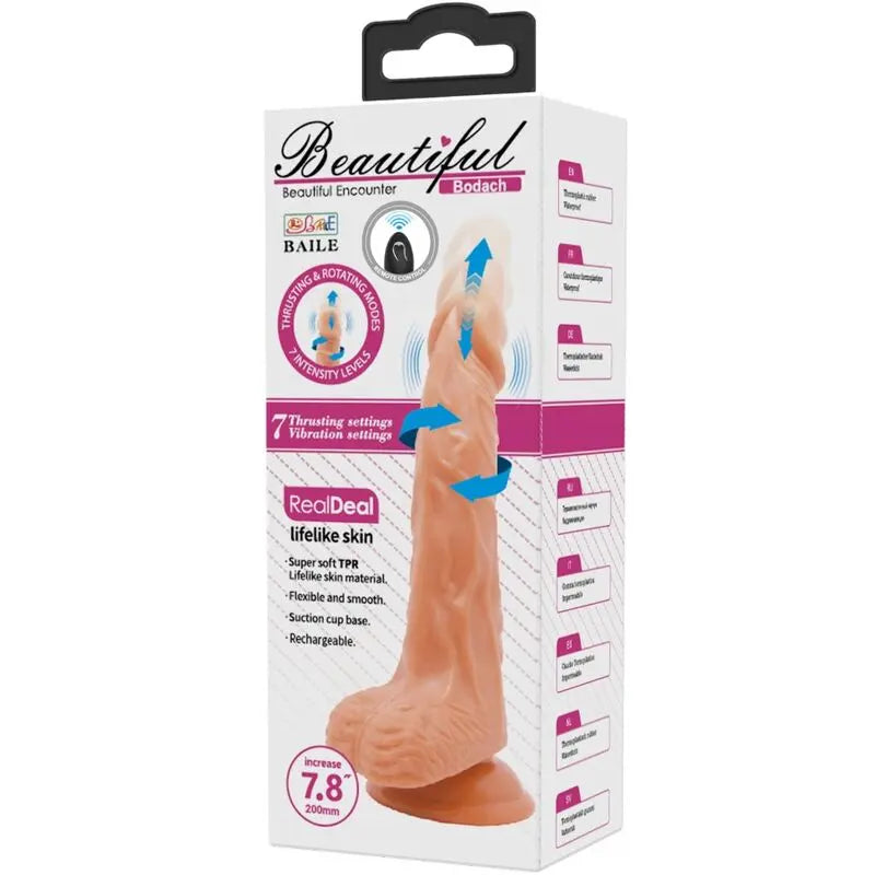 Baile - Gode Réaliste Vibrant avec ventouse Marron - 21 cm