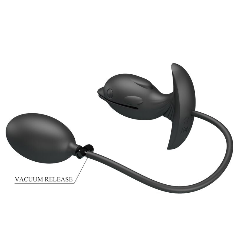 Plug Anal Gonflable en forme de Dauphin Noir - Pretty Love