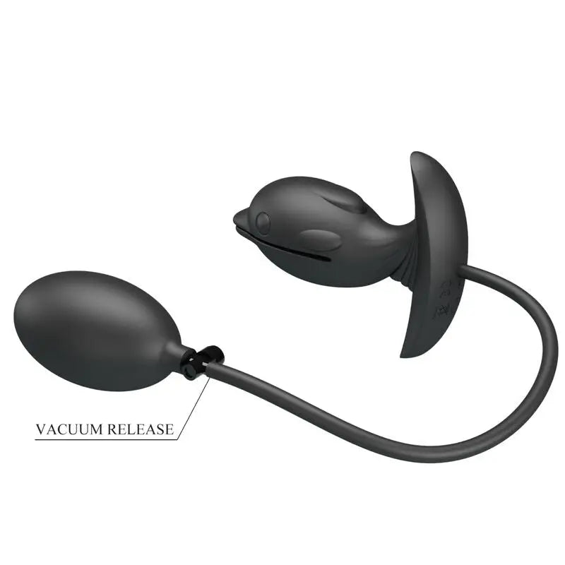 Plug Anal Gonflable en forme de Dauphin Noir - Pretty Love