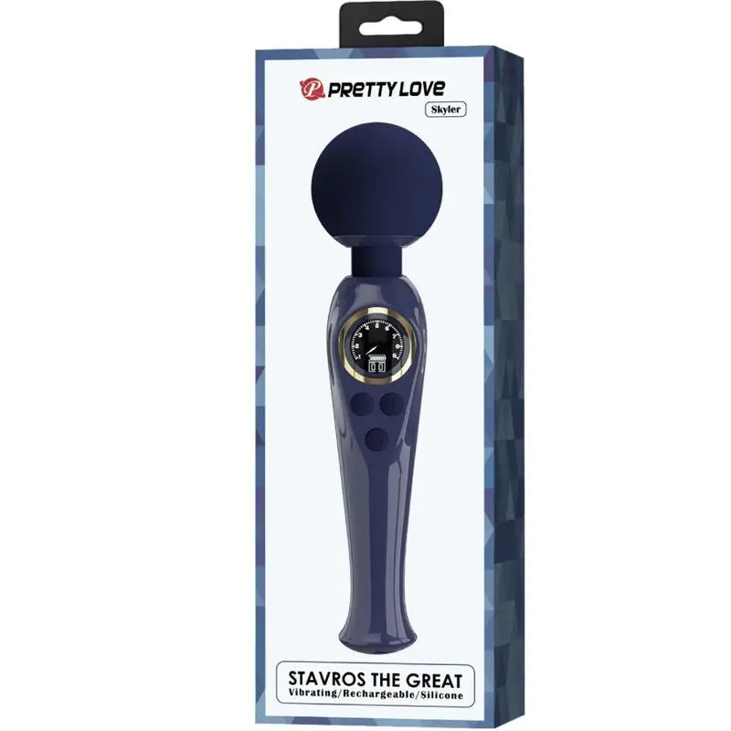 Stimulateur Wand Skyler 10 Modes de Vibration Bleu - Pretty Love - PRETTY LOVE LED