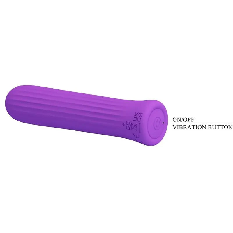 Pretty Love Mini Vibromasseur Blanche avec 12 Modes de Vibrations en Silicone Violet