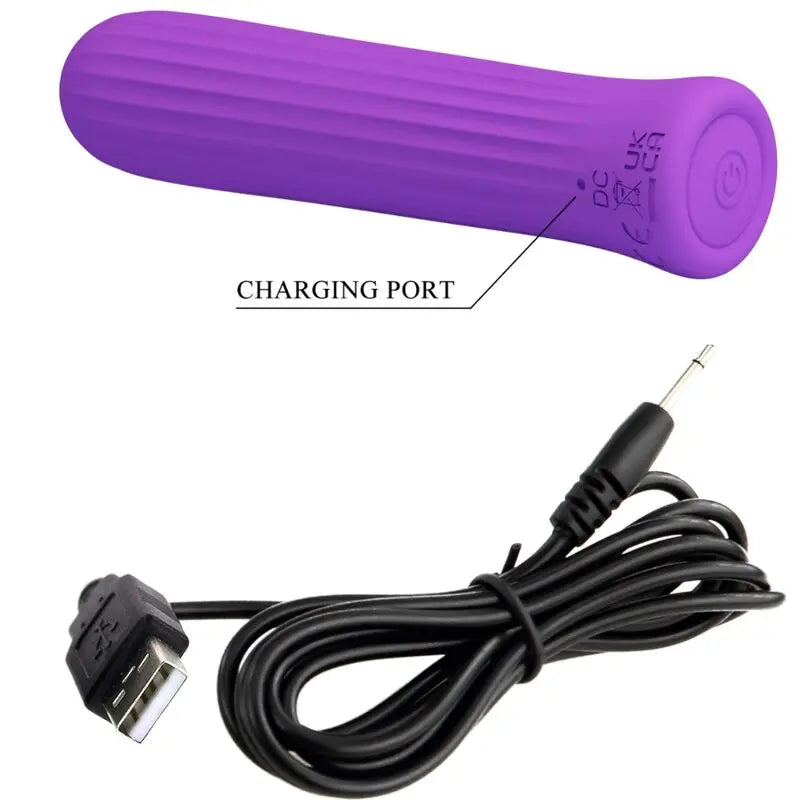 Pretty Love Mini Vibromasseur Blanche avec 12 Modes de Vibrations en Silicone Violet