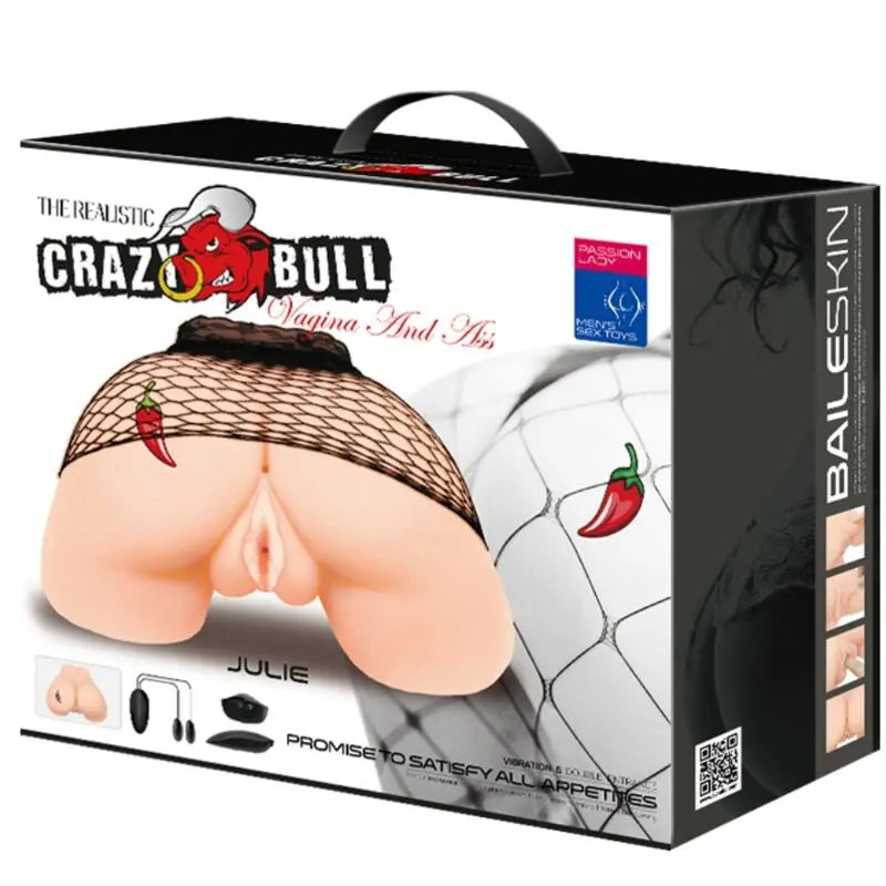 Masturbateur Réaliste Vagin Anus Vibrant - Crazy Bull
