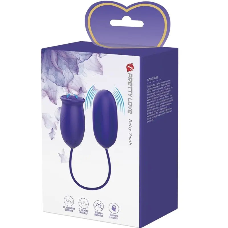 Pretty Love – Oeuf vibrant de Poche avec stimulateur effet léchage – Violet