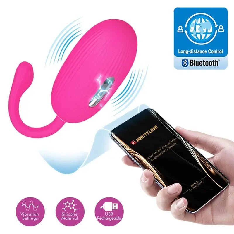 Pretty Love – Oeuf vibrant connecté contrôle smartphone – Fuschia