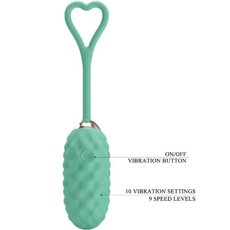 Pretty Love – Oeuf Vibrant texturé avec télécommande – Vert