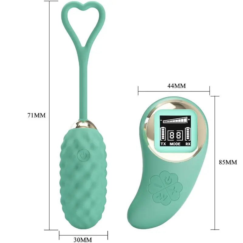 Pretty Love – Oeuf Vibrant texturé avec télécommande – Vert