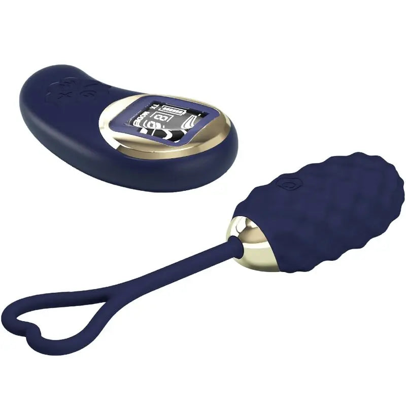 Pretty Love – Oeuf Vibrant texturé avec télécommande – Bleu