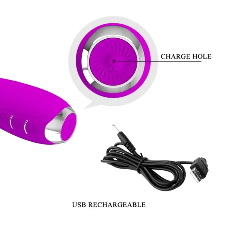 Vibrateur Électrochoc Rechargeable Hector Violet - Pretty Love - PRETTY LOVE FLIRTATION