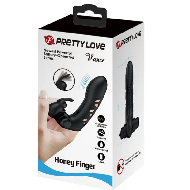 Stimulateur Doigt Vibrant Lapin Vance Noir - Pretty Love - PRETTY LOVE MALE