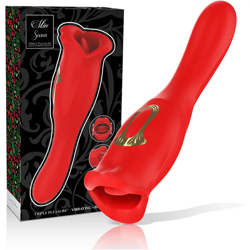 Stimulateur Clitoridien Siena Triple Plaisir Rouge - MIA - MIA