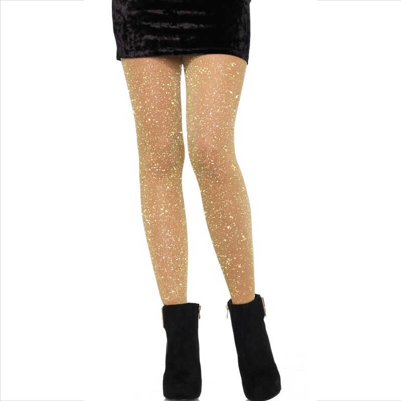 Collants Transparents Dorés Taille Unique - Leg Avenue