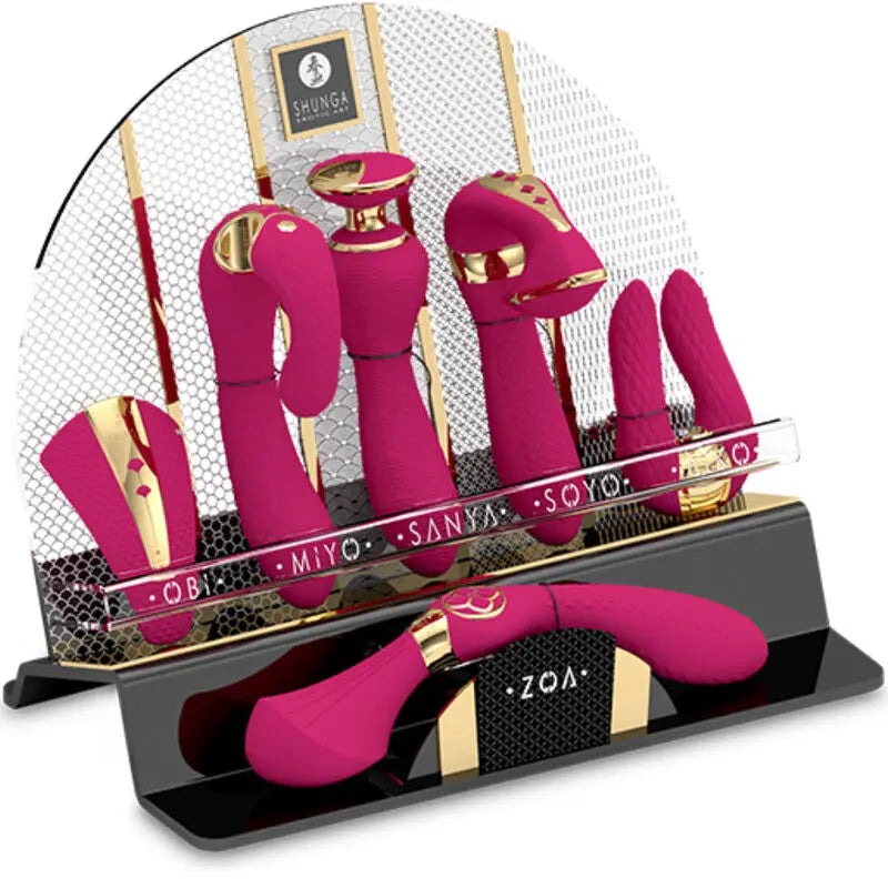 Shunga - Présentor avec 6 masseurs Intimes - Fuchsia