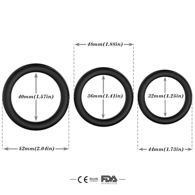 Anneau Pénien Triple Armony Silicone Noir - Armony