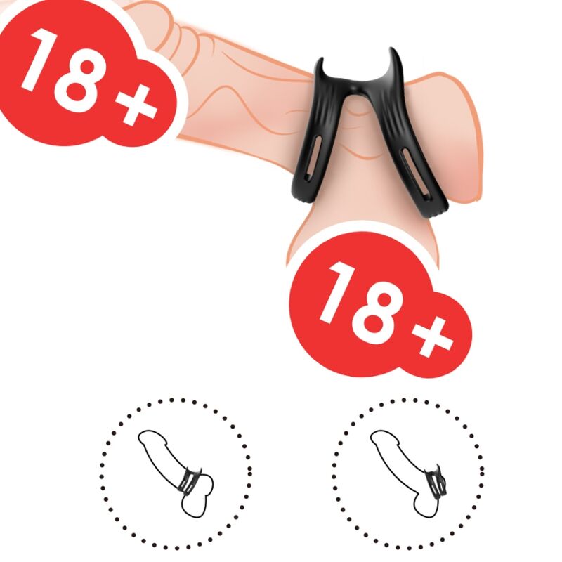 Cockring Double Anneau Dualring Noir - Armony