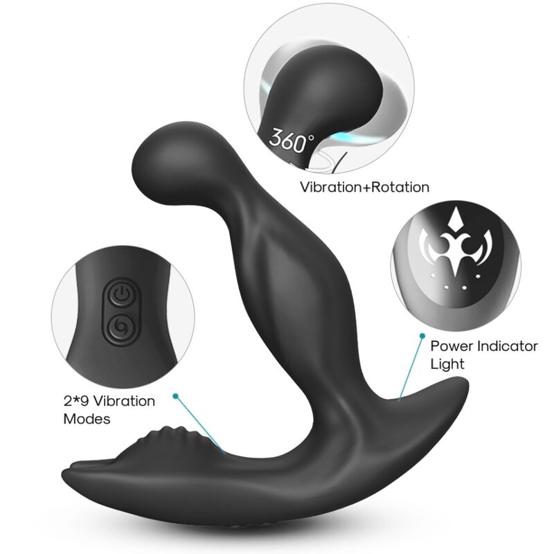 Stimulateur Prostate Bat King Rotateur Télécommande Noir - Armony