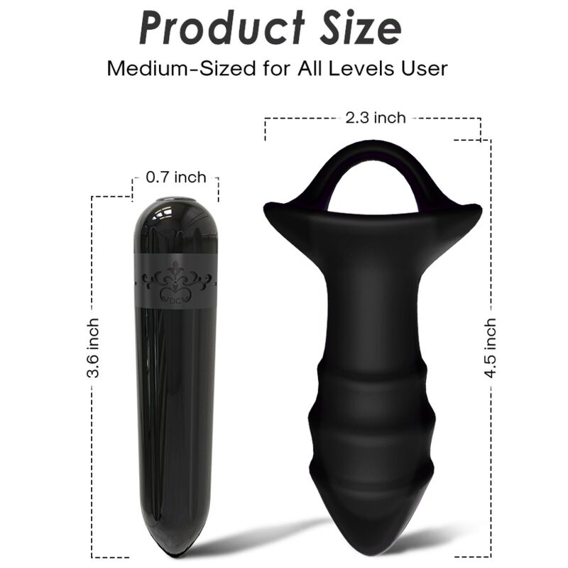 Set Vibrateur Doigts Kylin et Plug Anal Noir - Armony