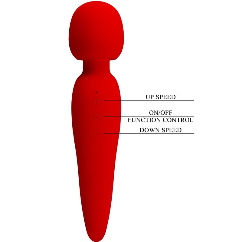 Masseur Vibrant Meredith Étanche Rouge - Pretty Love