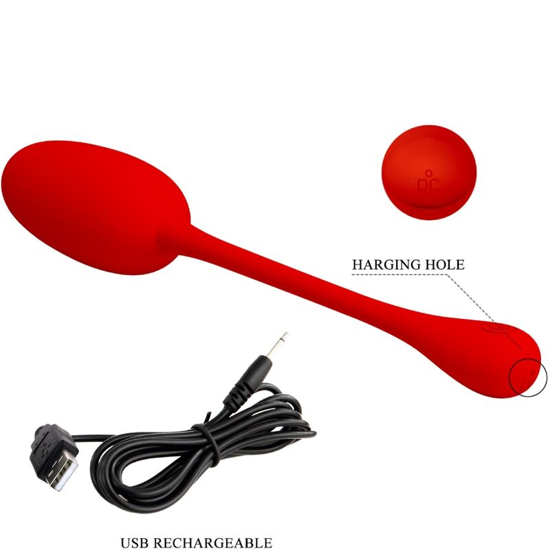 Pretty Love – Oeuf vibrant Rechargeable en silicone Knucker – Rouge
