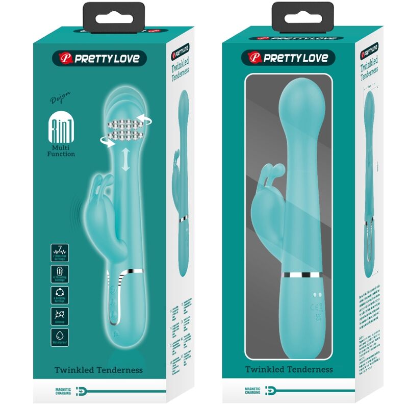 Pretty Love – Stimulateur Rabbit Multifonction 3 en 1 Dejon Bleu