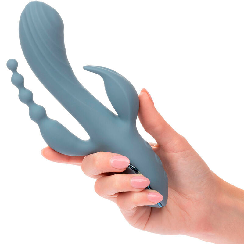 Vibrateur Triple Ecstasy Gris - CalExotics
