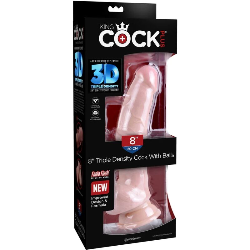 Gode Réaliste Triple Densité King Cock Plus 18 cm - King Cock
