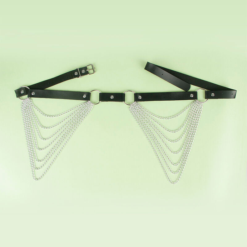 Ceinture Chaîne Cuir Noire Taille Unique - Subblime - SUBBLIME FETISH