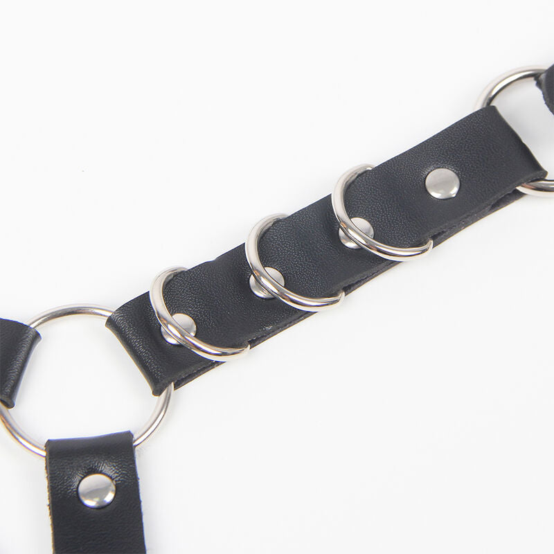 Harnais Ceinture Jarretières Subblime Anneaux Chaîne Noir - SUBBLIME FETISH