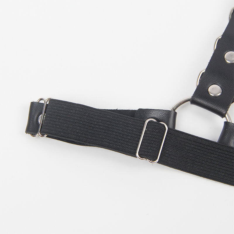 Harnais Ceinture Jarretières Subblime Anneaux Chaîne Noir - SUBBLIME FETISH