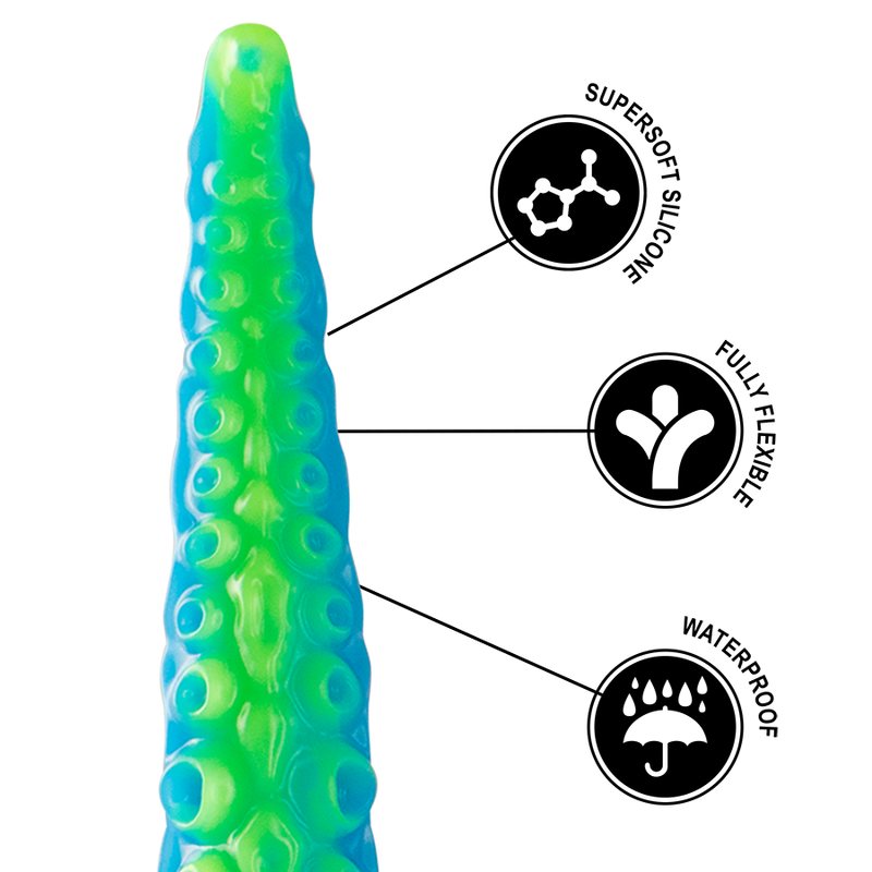 Gode ventouse tentacule petite taille Scylla - Phosphorescent - Epic