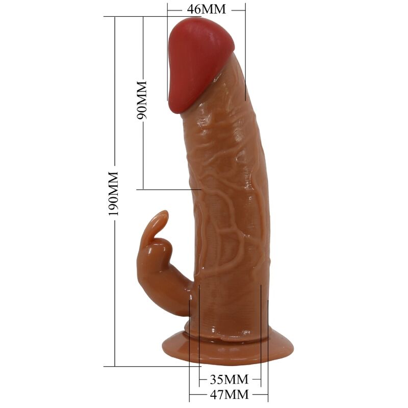 Pretty Love - Gode Ceinture Vibrant Marron / 19 cm