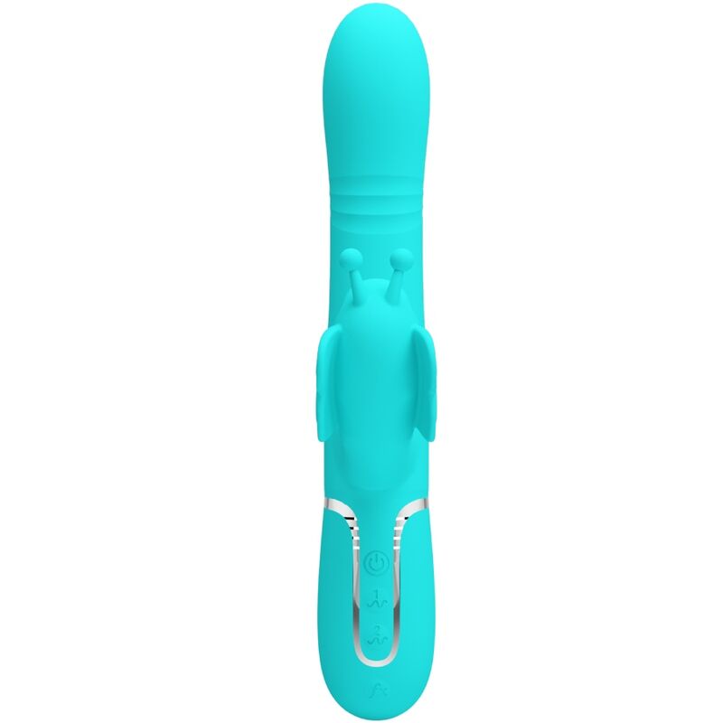 Stimulateur Rabbit Papillon Multifonction 4 en 1 Vert - Pretty Love