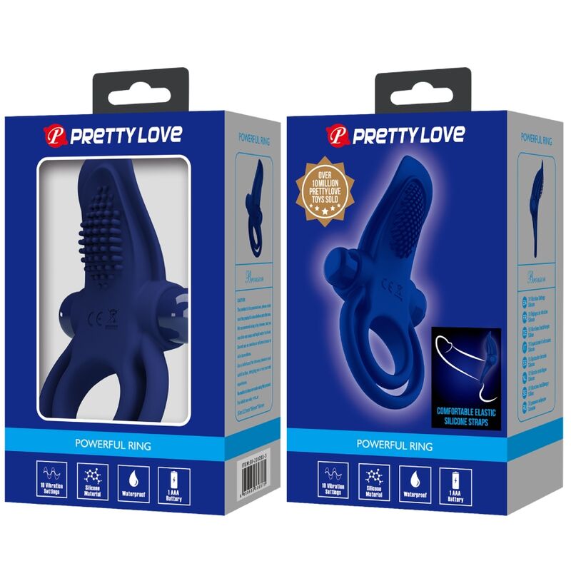 Anneau Pénien Vibrant Bronson Double Bleu - Pretty Love